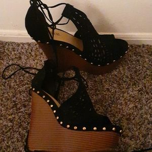 Black Wedge Heel